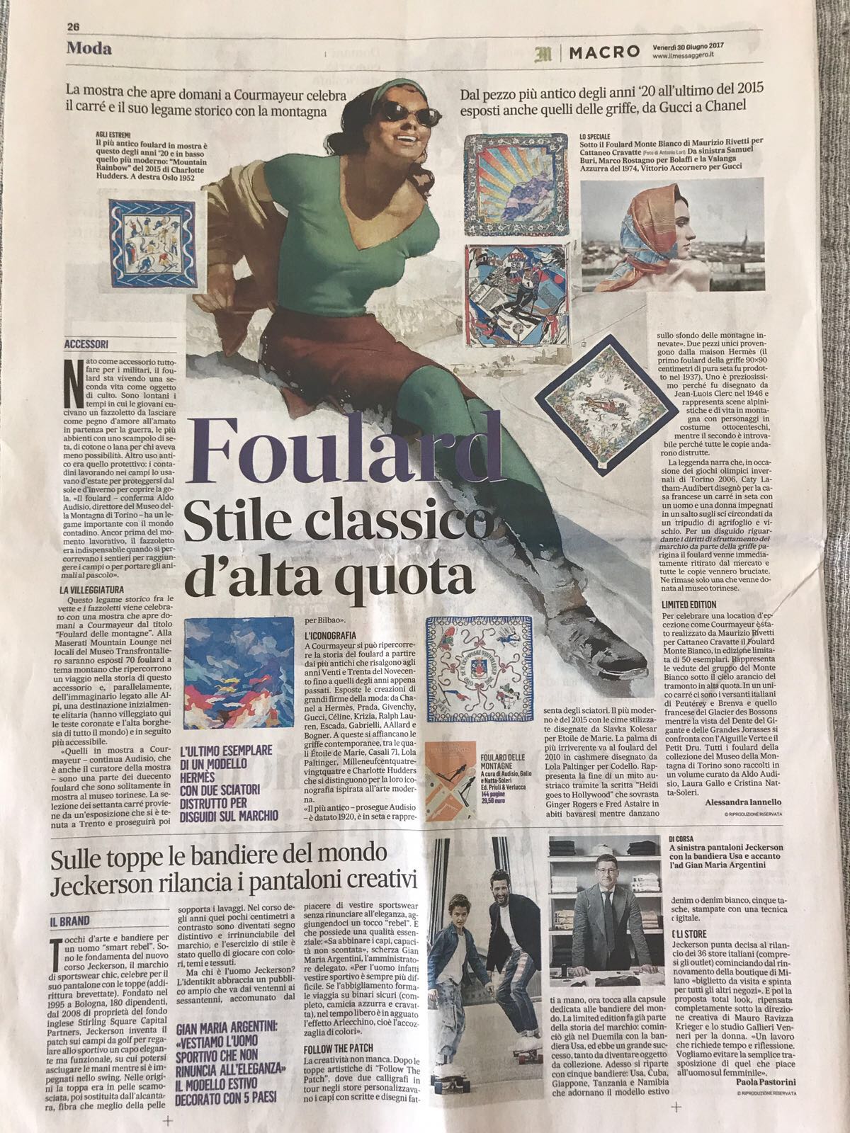 FOULARD DELLE MONTAGNE! Dal 01 Luglio 2017 al 03 Settembre 2017 a Courmayeur